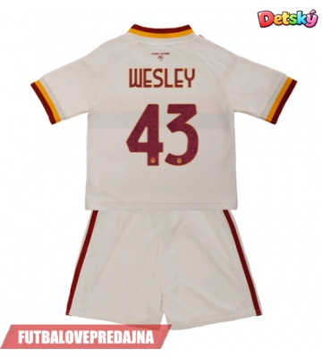Lacne Dětský Futbalové dres AS Roma Wesley Franca #43 2026-27 Krátky Rukáv - Preč (+ trenírky)